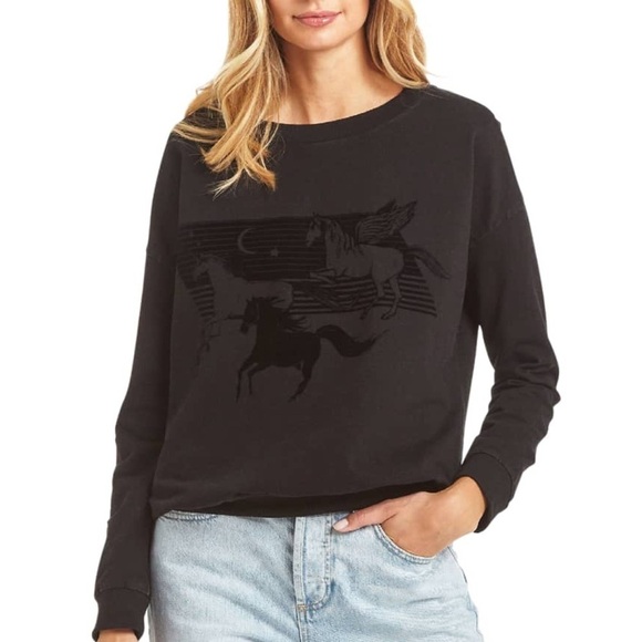 Secret Mission Wild Horses Sweatshirt Black Size Medium - Picture 1 of 7